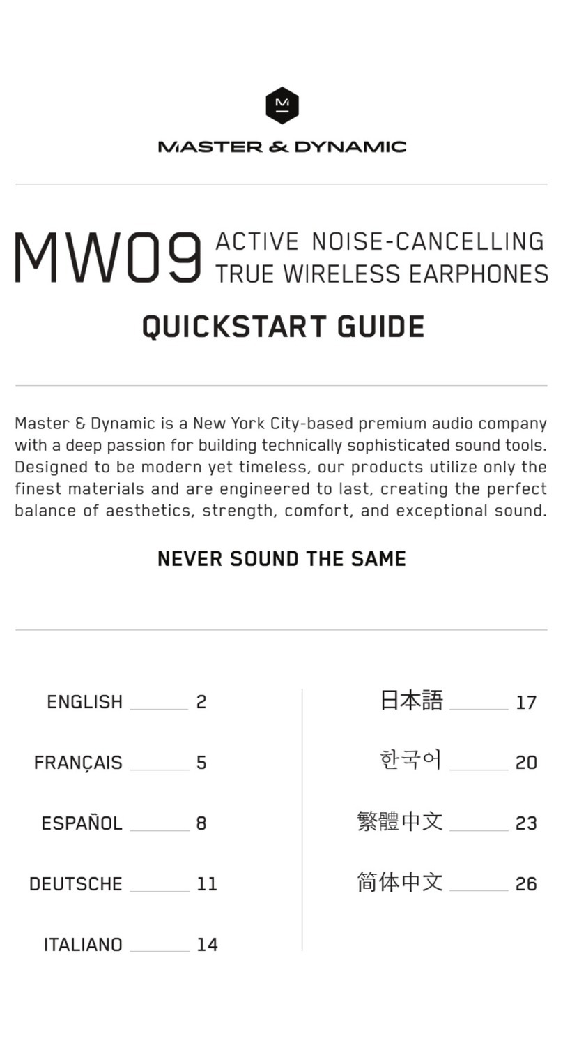 Master&Dynamic MW09 User manual