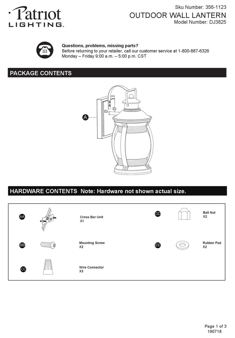 Patriot Lighting DJ3825 quick start guide