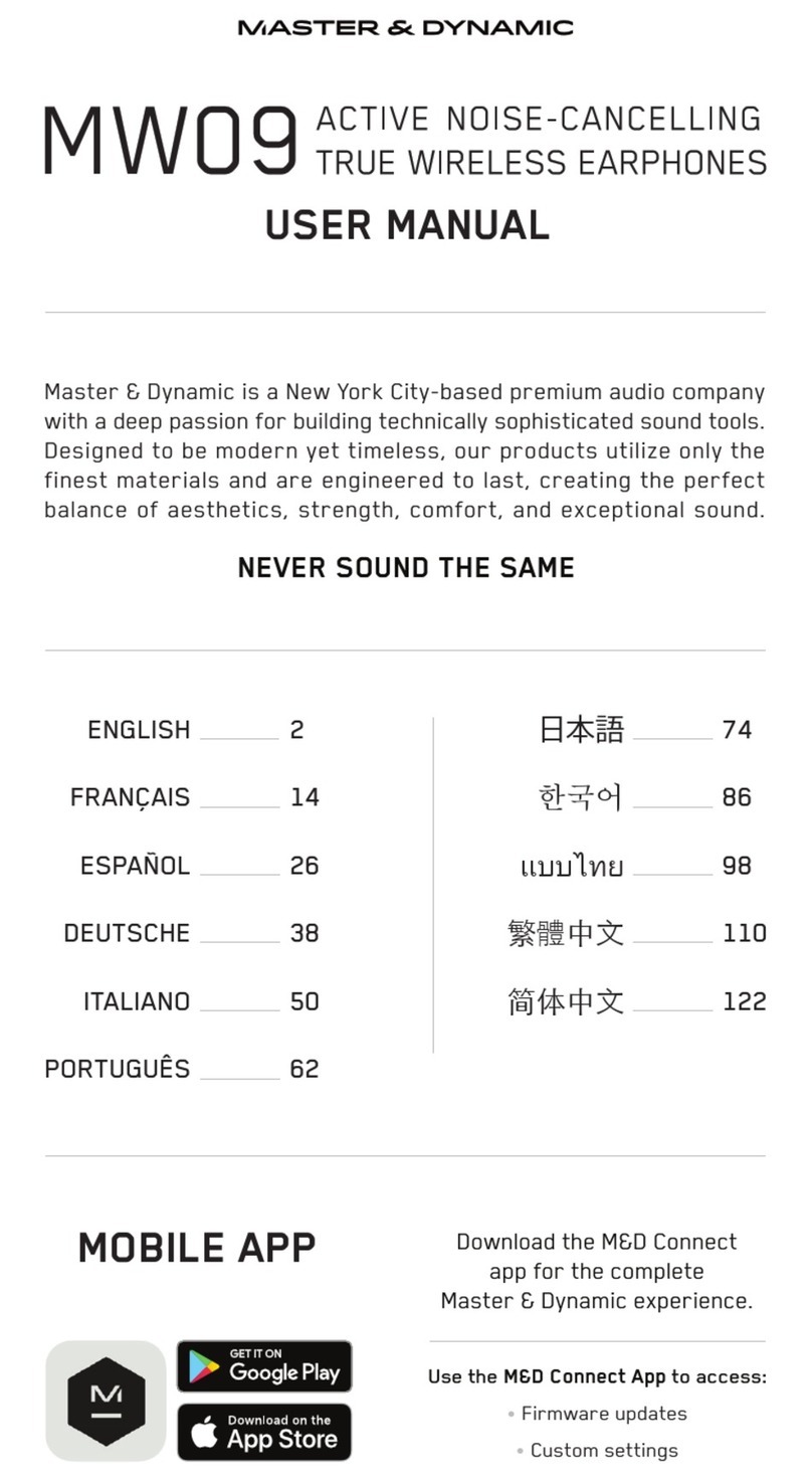 Master&Dynamic MW09 User manual