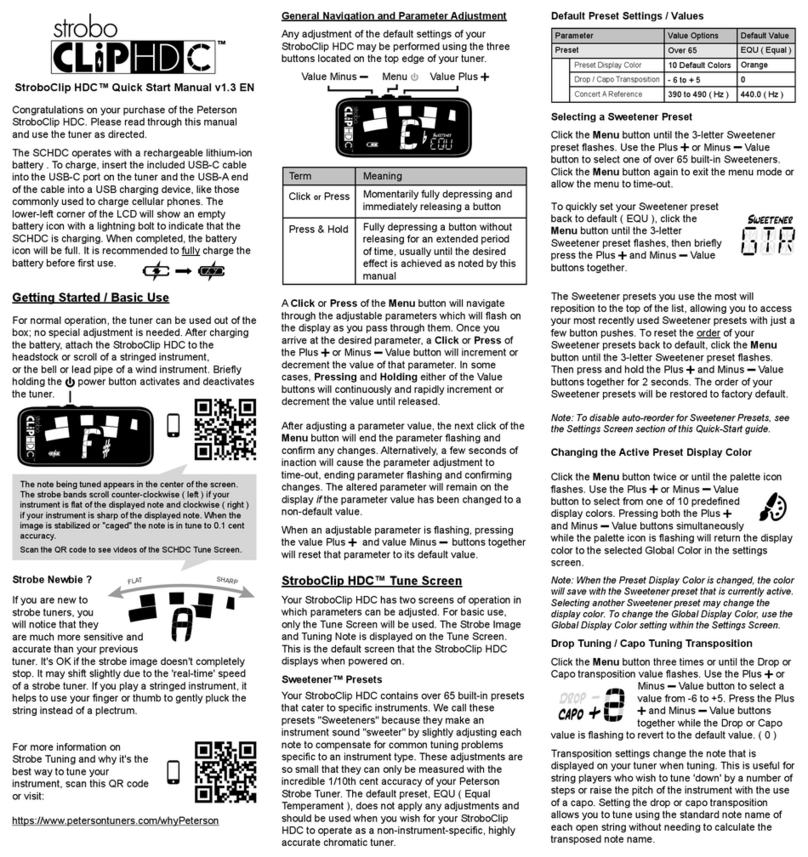 Peterson StroboClip HDC Quick start manual
