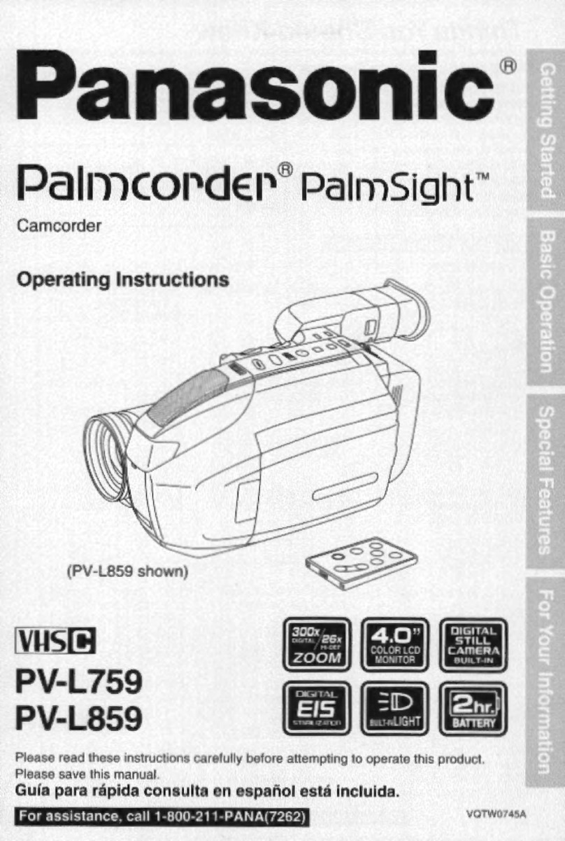Panasonic Palmcorder Palmsight PV-L759 User manual