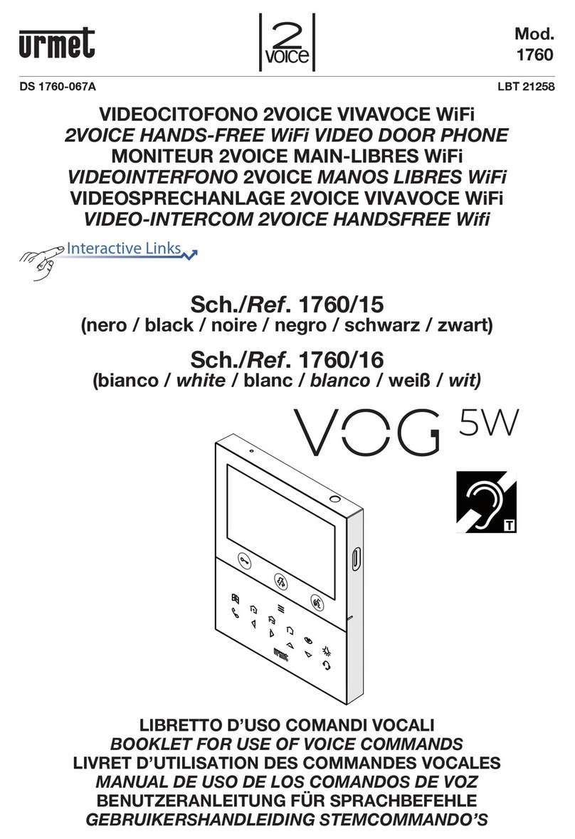 urmet domus 2VOICE 1760 Installation and operation manual