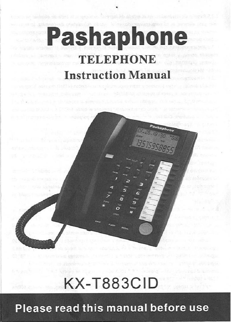Pashaphone KX-T883CID instruction manual