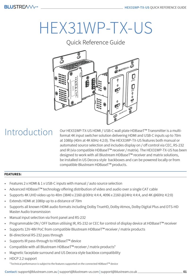 Bluestream HEX31WP-TX-US Quick reference guide