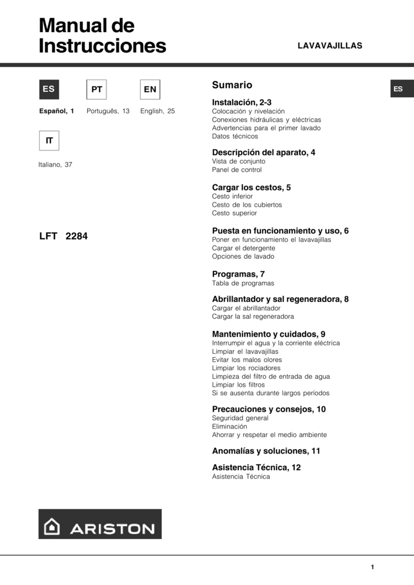 Ariston LFT 2284 operating instructions