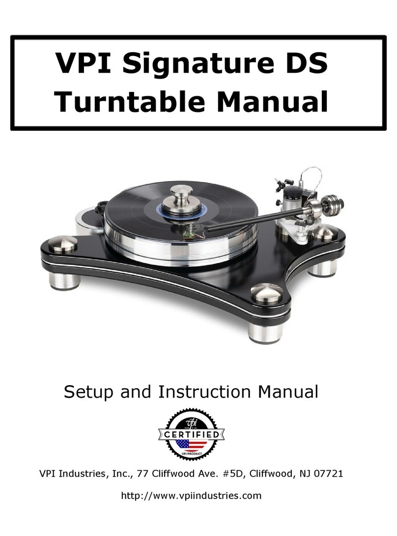 VPI Industries Signature DS manual