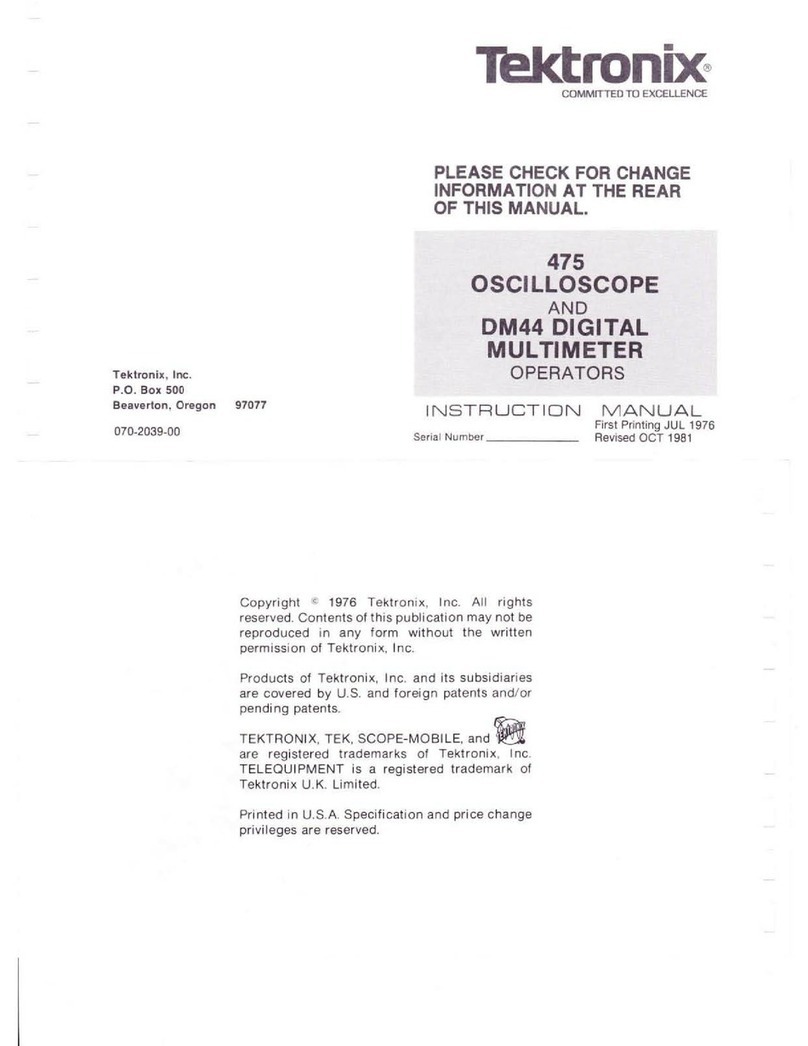Tektronix 475 User manual