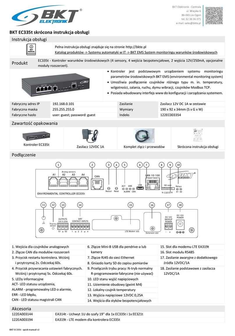 BKT Elektronik EC335t Quick start manual
