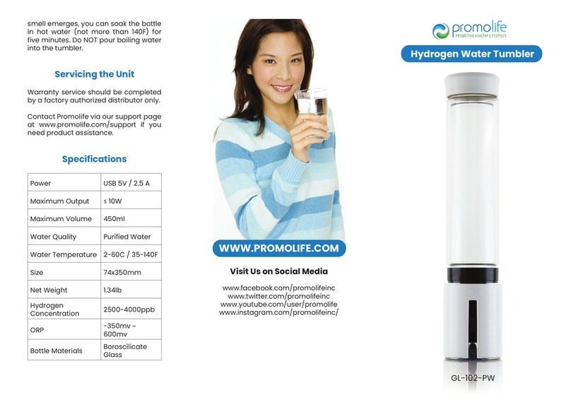 Promolife Hydrogen Water Tumbler quick start guide