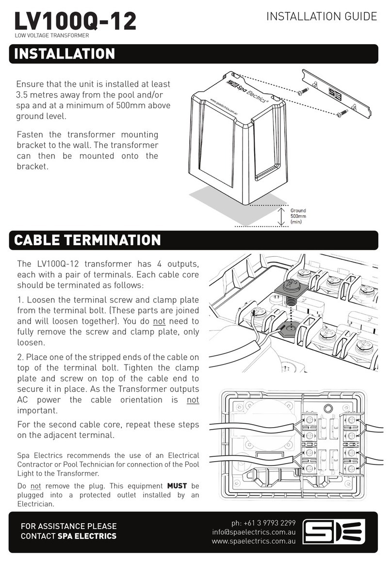 Spa Electrics LV100Q-12 installation guide