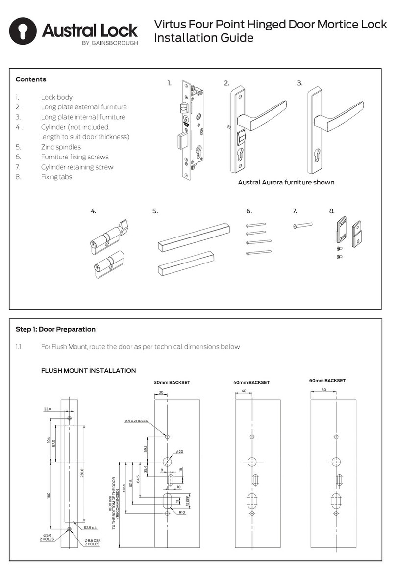 Gainsborough Austral Lock Virtus Four Point Hinged Door Mortice... installation guide