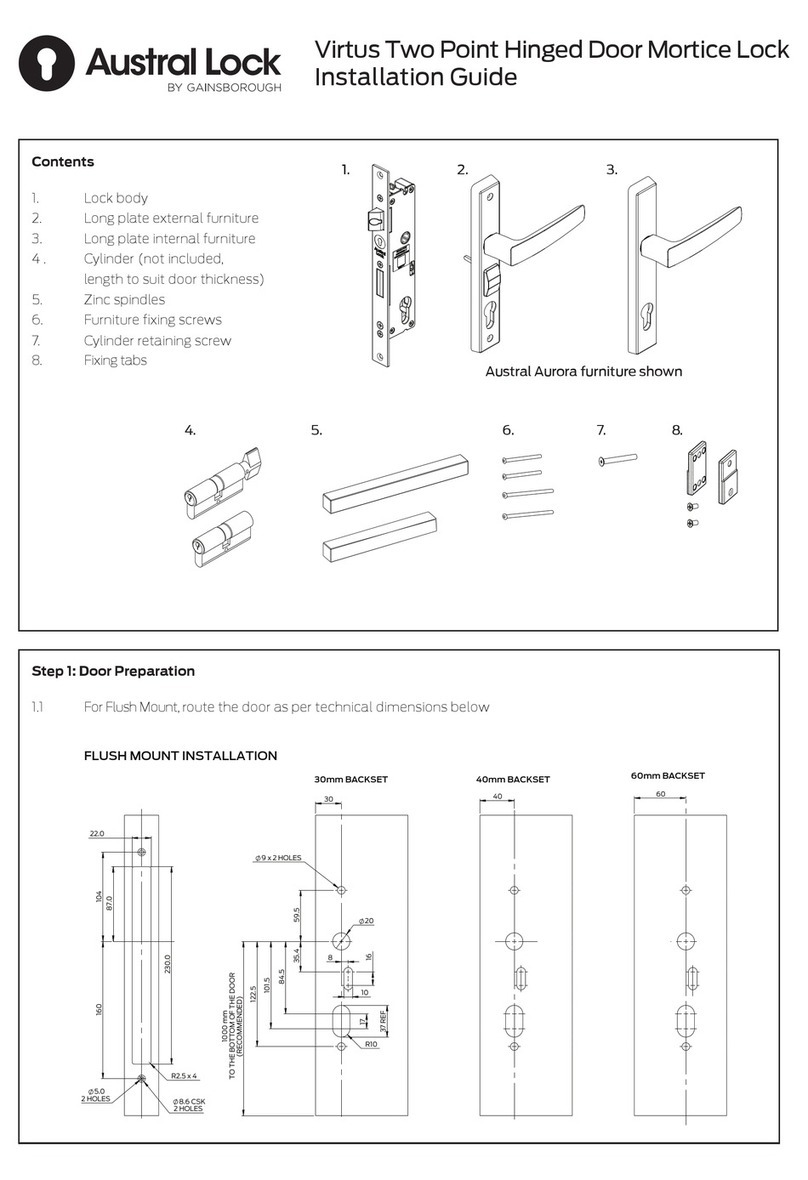 Gainsborough Austral Lock Virtus Two Point Hinged Door Mortice... installation guide Gainsborough Austral Lock Virtus Two Point Hinged Door Mortice... installation guide