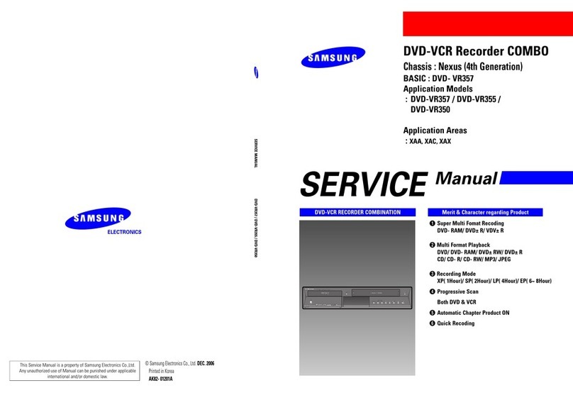 Samsung DVDVR357 - DVDr/ VCR Combo Service manual