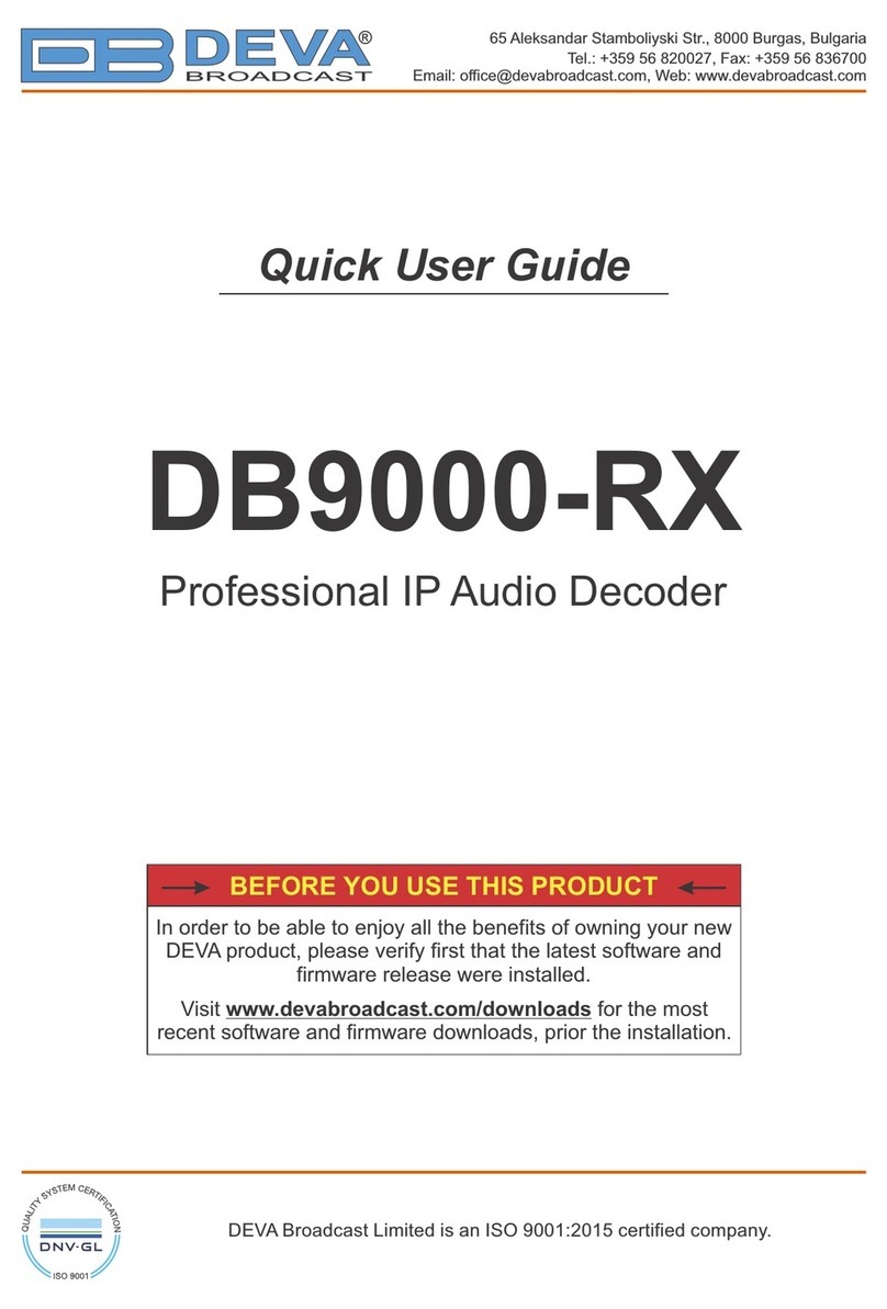 DEVA Broadcast DB9000-RX Quick user guide