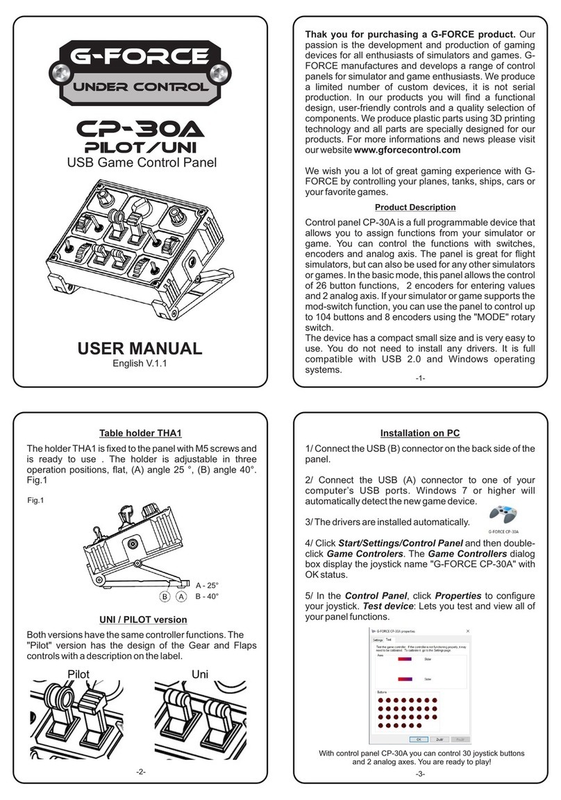 G-Force UNDER CONTROL CP-30A PILOT user manual