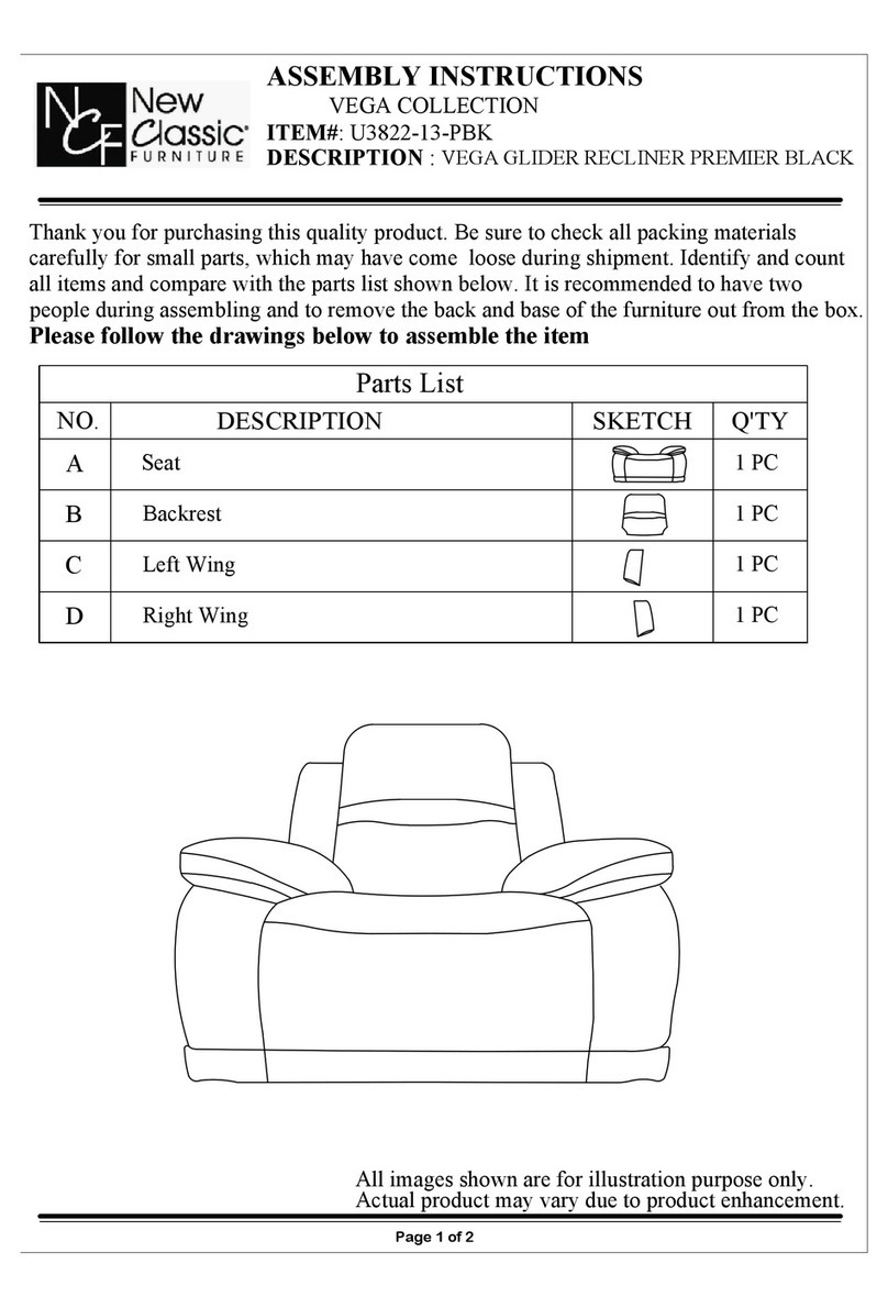 New Classic Furniture VEGA U3822-13-PBK Assembly instructions