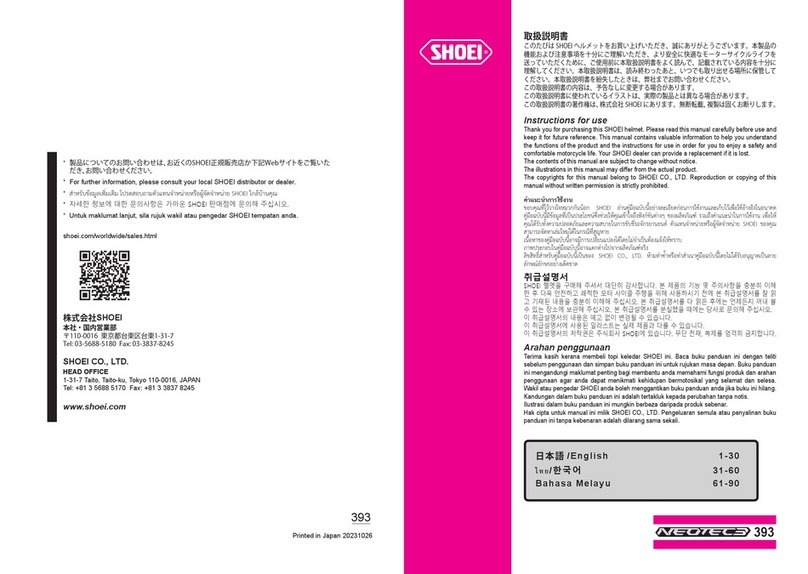 SHOEI NEOTEC3 393 Instructions for use