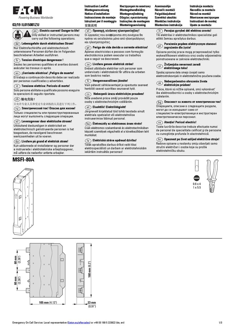 Eaton MSFI-80A Instruction leaflet