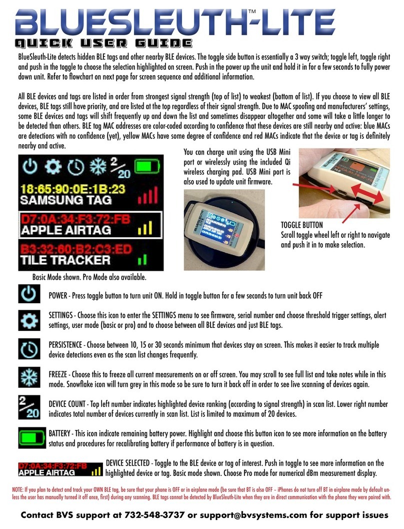 Berkeley Varitronics Systems BLUESLEUTH-LITE Quick user guide