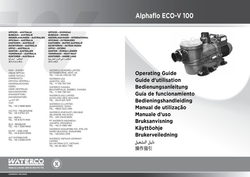 Waterco Alphaflo ECO-V 100 operating guide