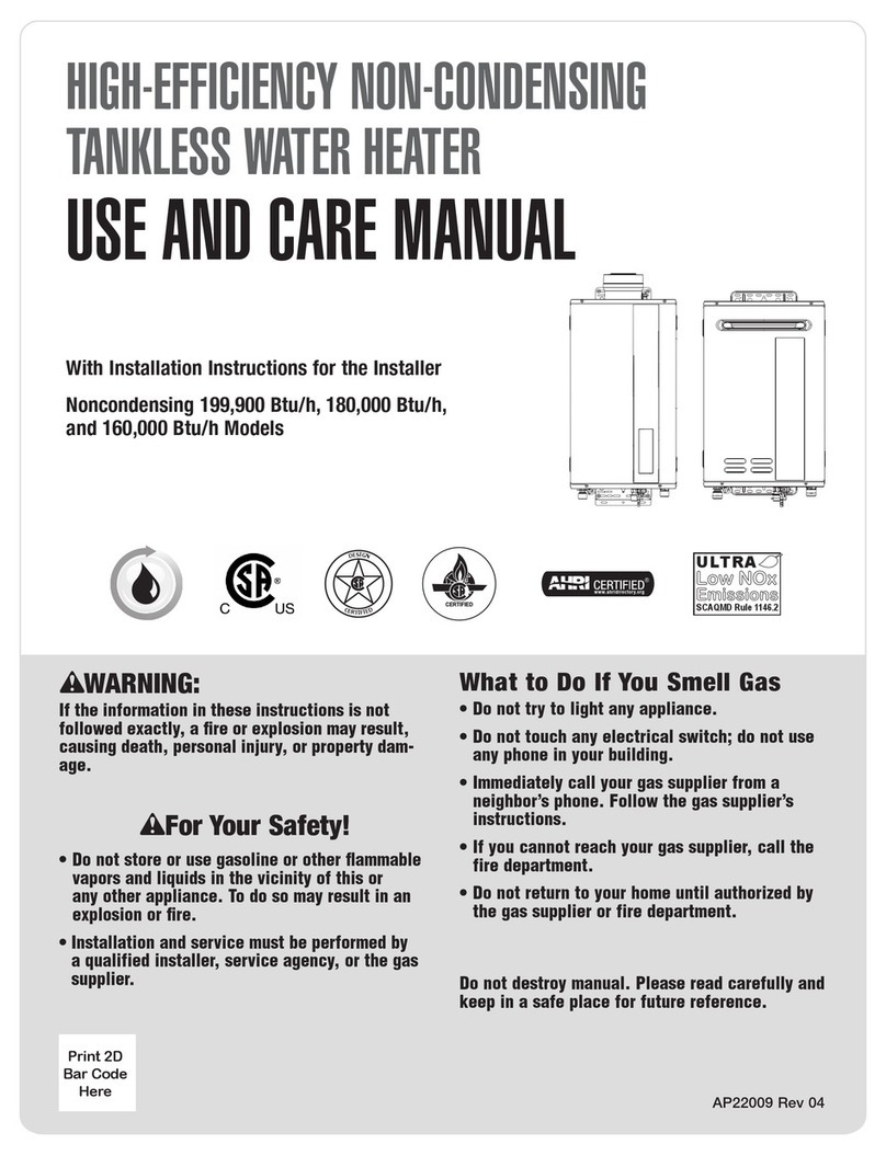 Rheem RTG-3 Series use and care manual Rheem RTG-3 Series use and care manual