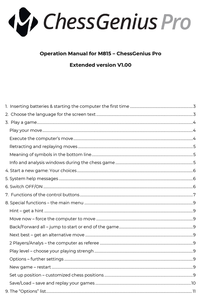 Millennium M815 ChessGenius Pro Operation manual