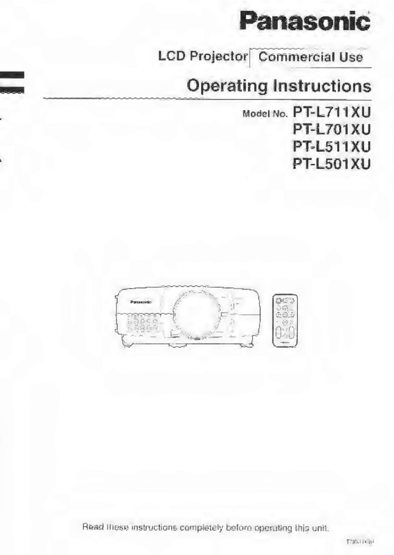 Panasonic PTL701XU - LCD VIDEO PROJECTOR operating instructions