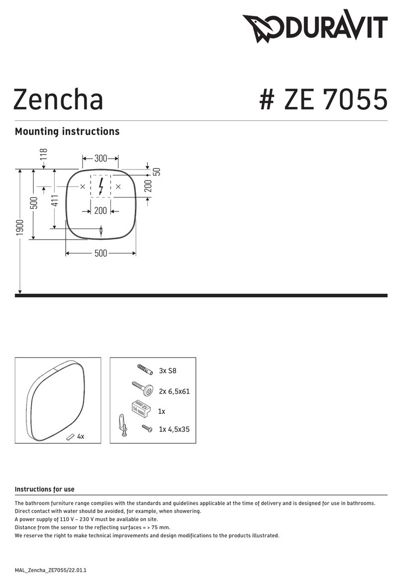 DURAVIT Zencha ZE 7055 Mounting instructions DURAVIT Zencha ZE 7055 Mounting instructions