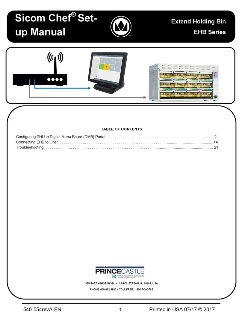 Prince Castle Sicom Chef EHB Series Setup manual