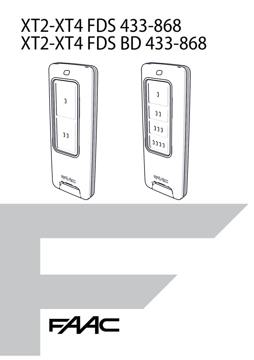FAAC XT2-XT4 FDS 433-868 manual