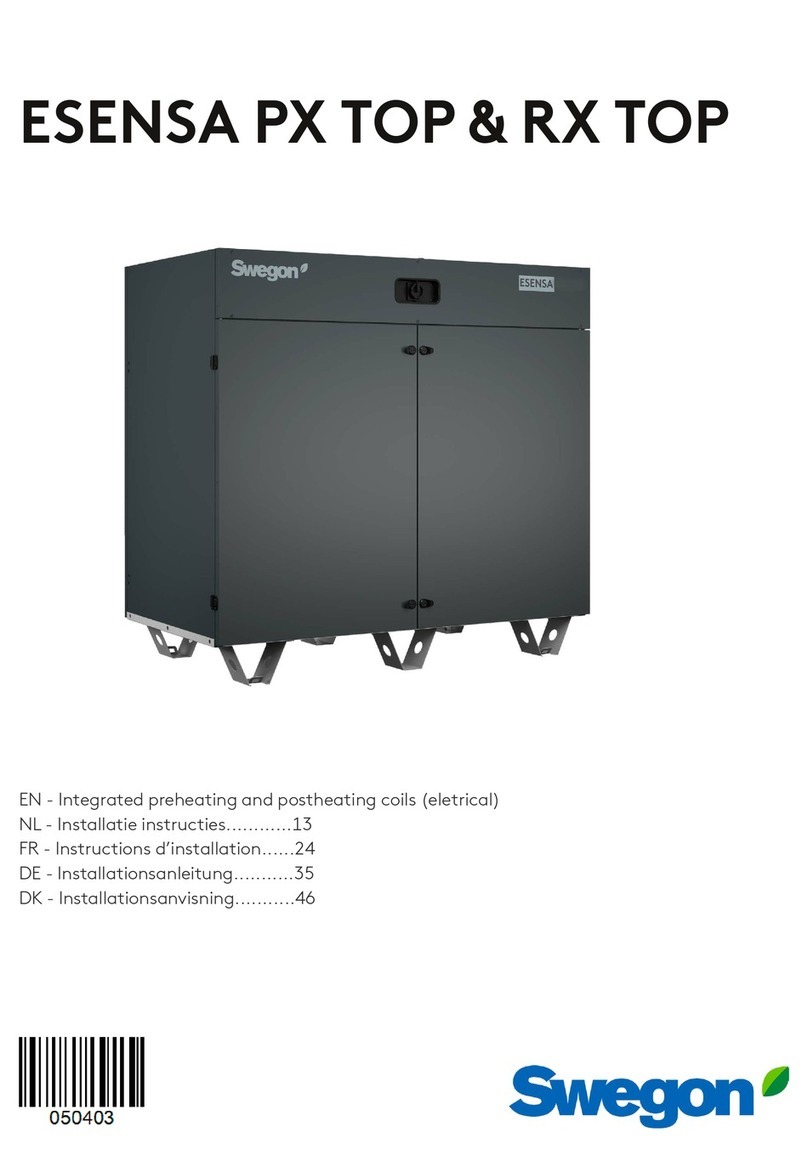 Swegon ESENSA PX TOP installation instructions