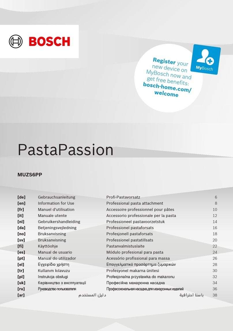 Bosch PastaPassion MUZS6PP INFORMATION FOR USE Bosch PastaPassion MUZS6PP INFORMATION FOR USE