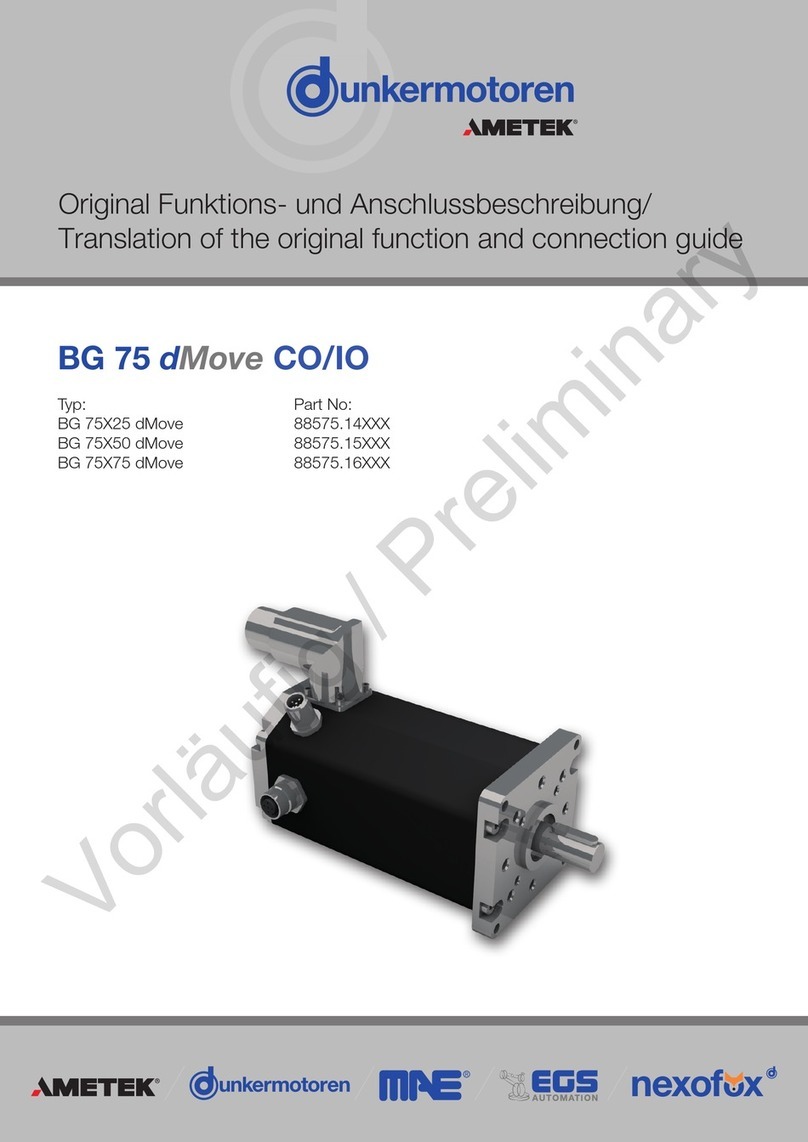 dunkermotoren AMETEK BG 75 dMove Translation of the original function and connection guide dunkermotoren AMETEK BG 75 dMove Translation of the original function and connection guide