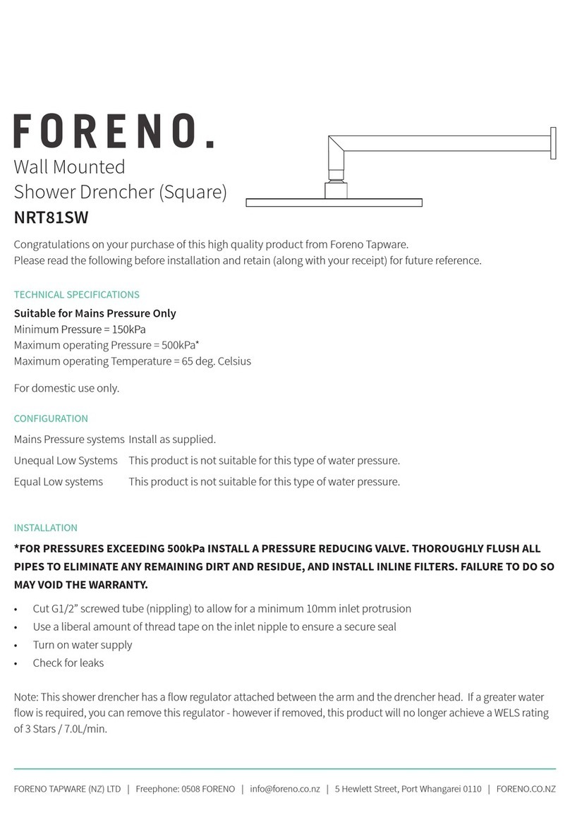 FORENO NRT81SW Quick installation instructions