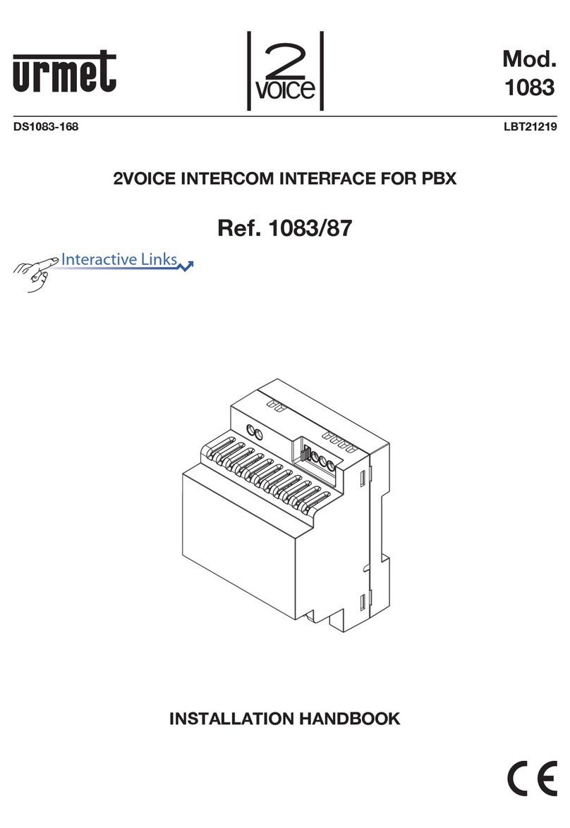 urmet domus 2VOICE 1083 Installation handbook