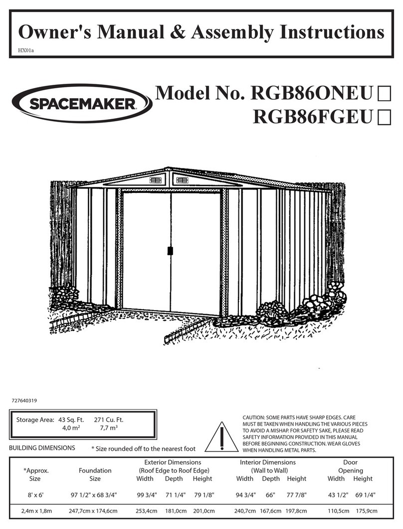 SPACEMAKER RGB86ONEU Owner's manual & assembly instructions SPACEMAKER RGB86ONEU Owner's manual & assembly instructions