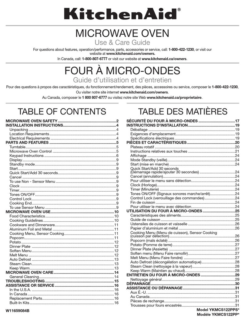 KitchenAid YKMCS122PPS Series User manual