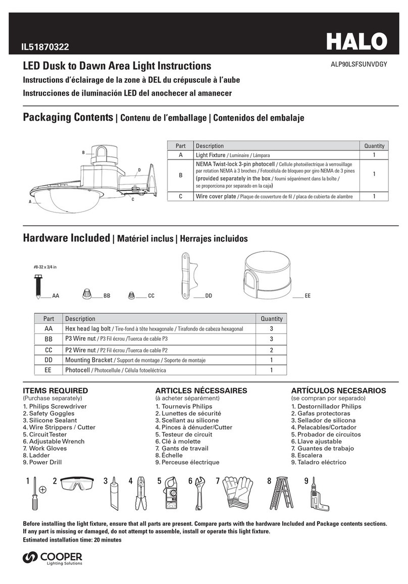 Cooper Lighting Solutions Halo ALP90LSFSUNVDGY User manual