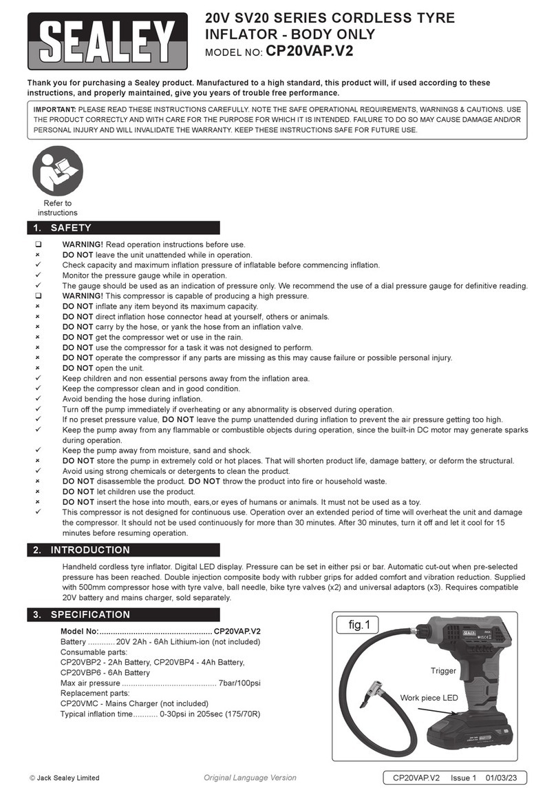 Sealey CP20VAP.V2 User manual Sealey CP20VAP.V2 User manual