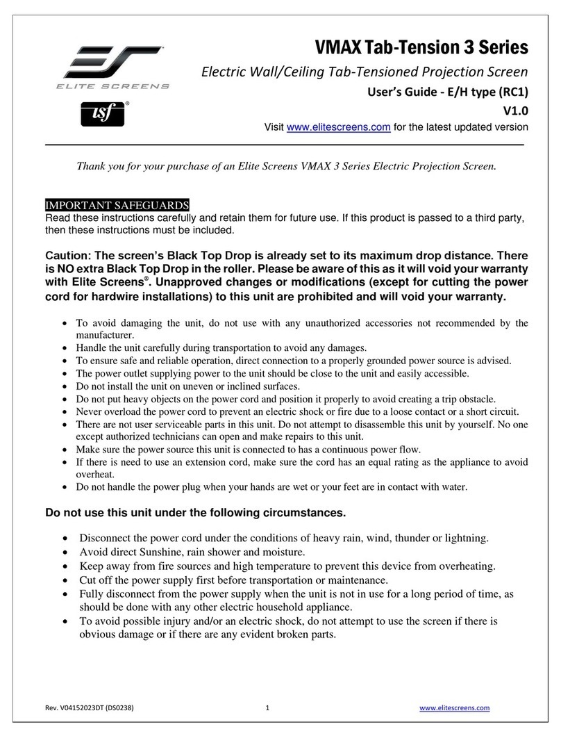 Elite Screens VMAX Tab-Tension 3 Series user guide