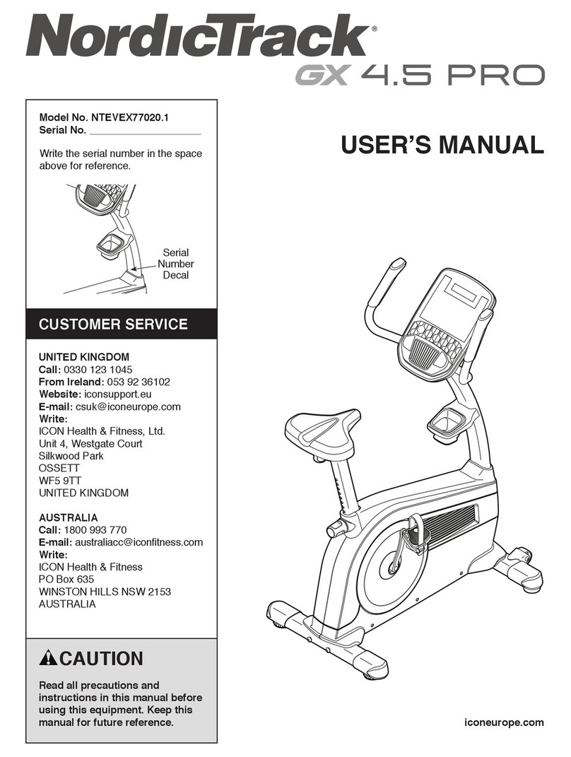 NordicTrack NTEVEX77020.1 user manual