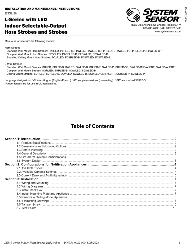 System Sensor L-Series User manual