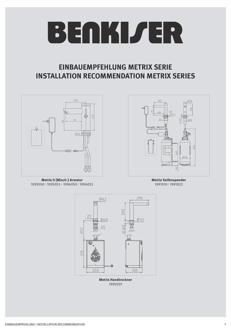 BENKISER 1991010 installation recomendations and instructions for use