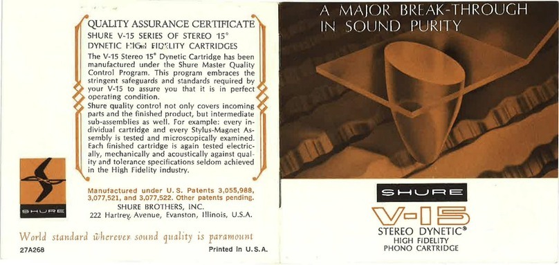 Shure STEREO DYNETIC V-15 instruction manual
