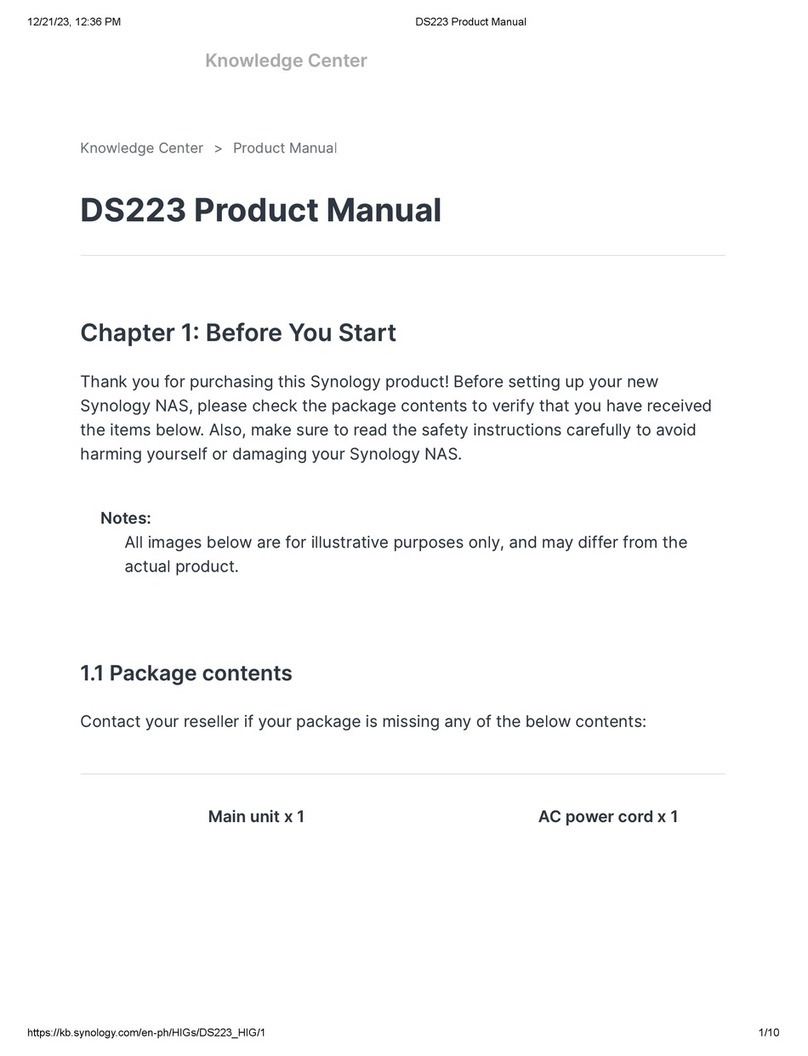 Synology DS223 User manual Synology DS223 User manual