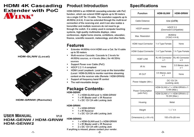 AVLink HDM-GENW user manual
