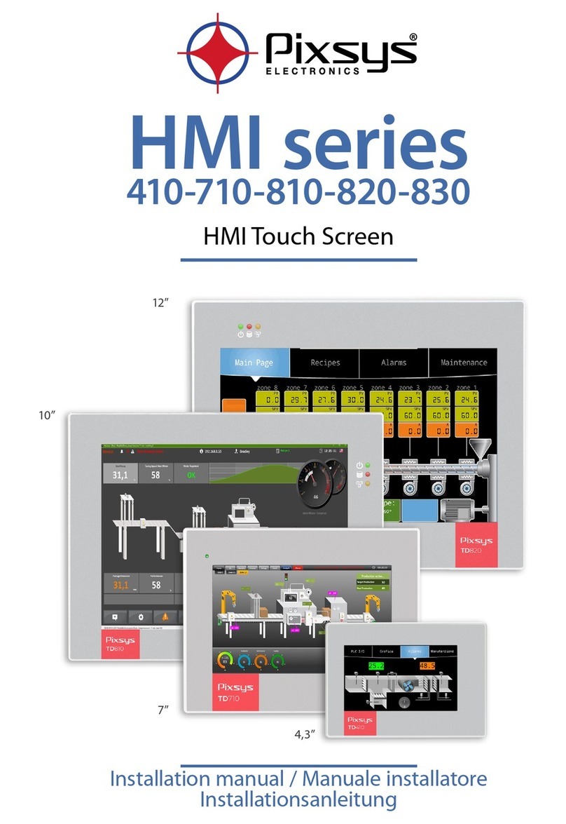 Pixsys HMI series installation manual