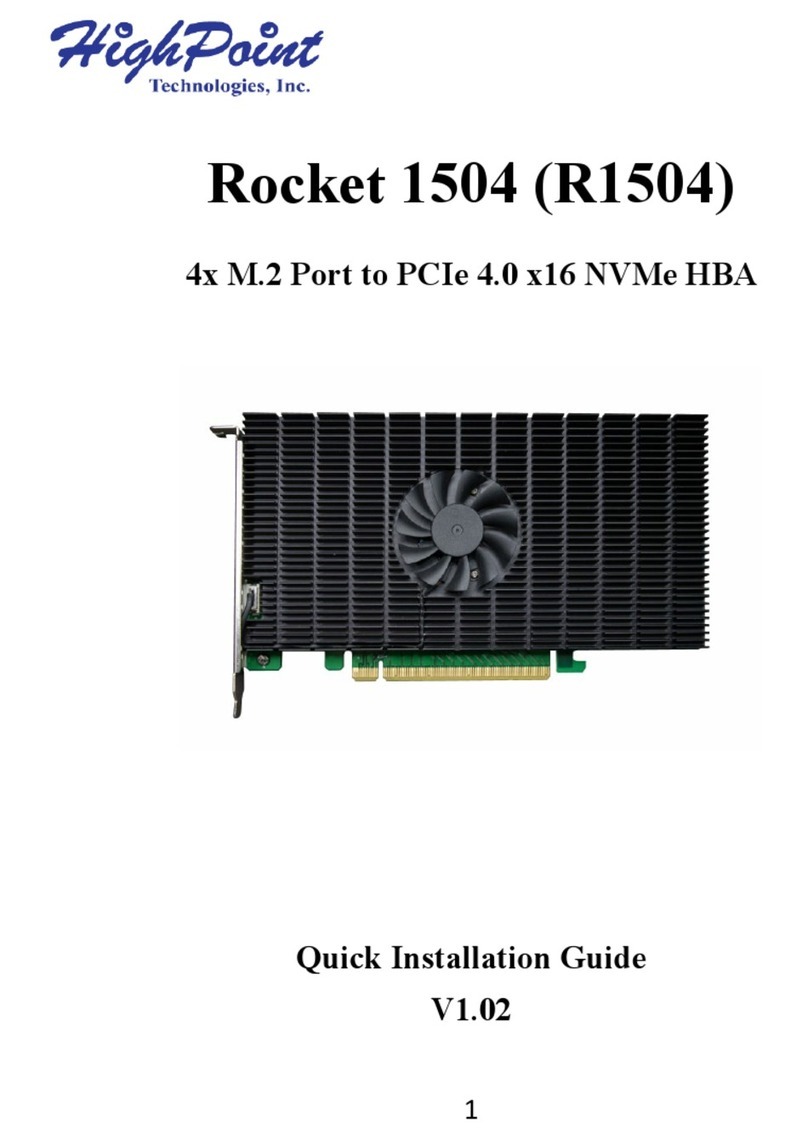 HighPoint Rocket 1504 Quick installation guide