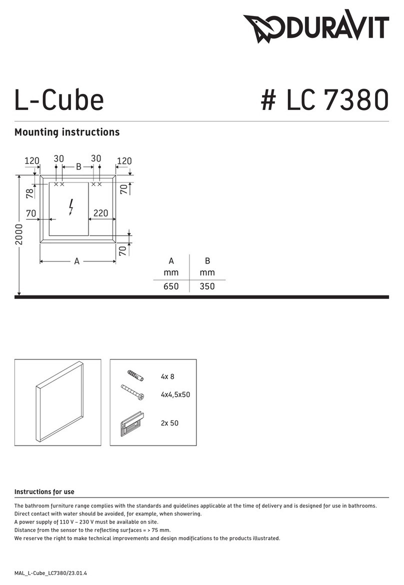 DURAVIT L-Cube LC 7380 Mounting instructions