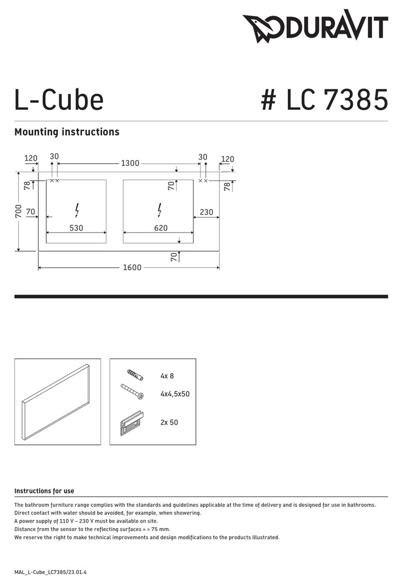 DURAVIT L-Cube LC 7385 Mounting instructions